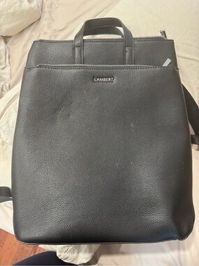 Black Women's Leather Backpack - Classic Everyday Carry- Lambert Le Millie